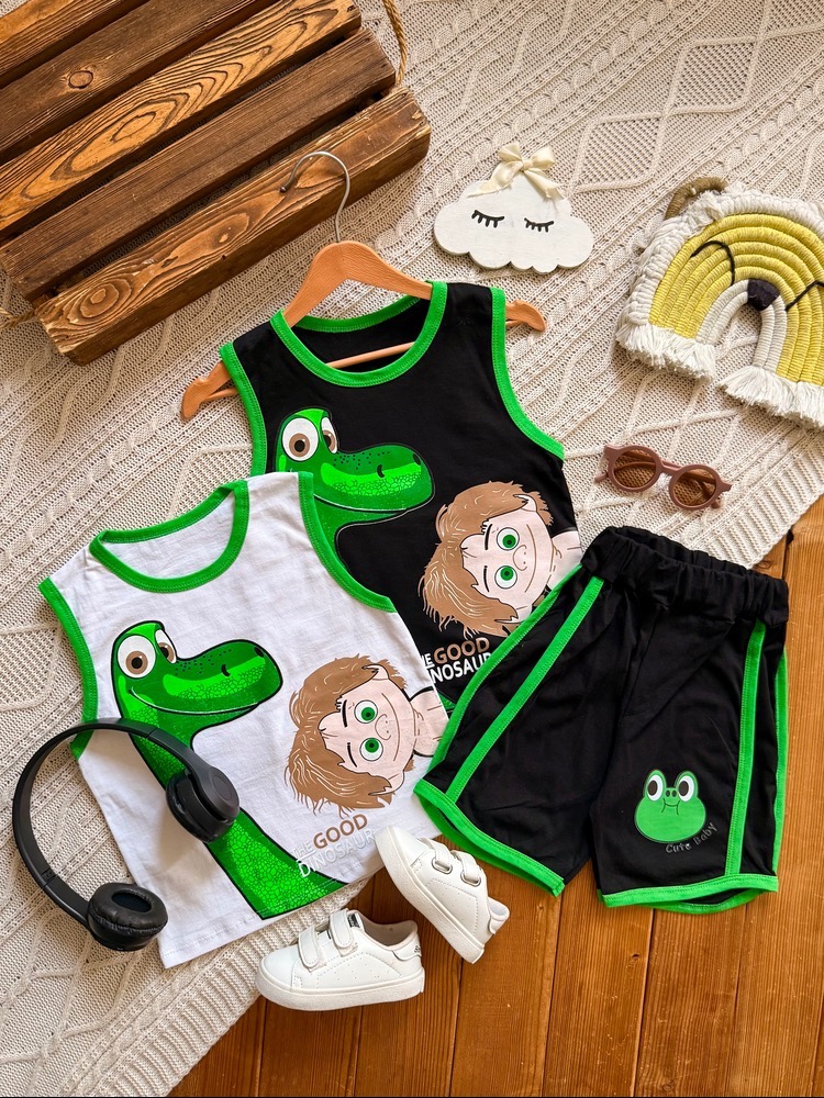 رکابی و شلوارک بچه و دایناسور